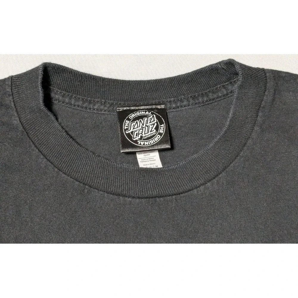 SANTA CRUZ Double-Sided DOT LOGO‎ Black Cotton Long Sleeve T-Shirt - Boys Medium